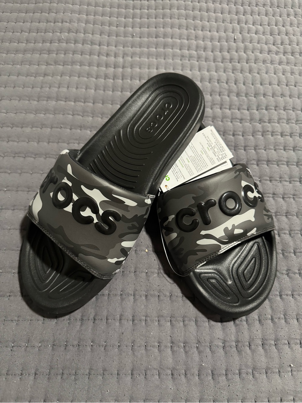 CROCS Men's Black & Gray Camo Slide Sandals